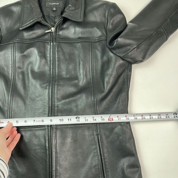 Colebrook Y2K Leather Jacket Womens L Zip Front Black Moto Soft Genuine - Picture 8 of 10